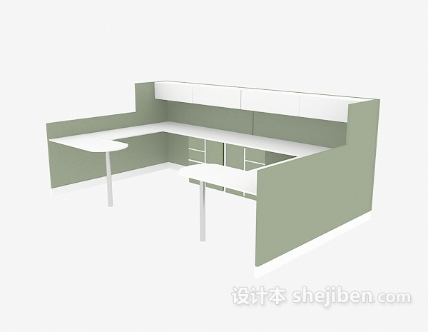 现代办公区域3d模型下载