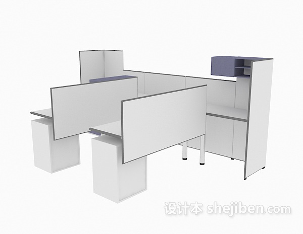 办公小区间3d模型下载