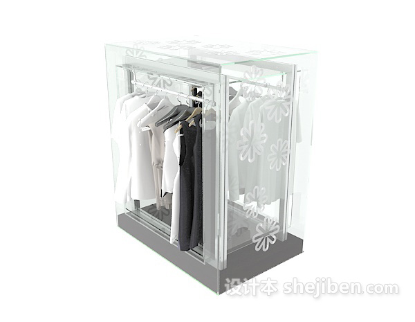 服饰展示架3d模型下载