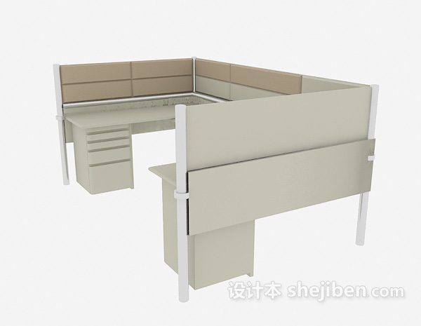 现代简约办公单元3d模型下载
