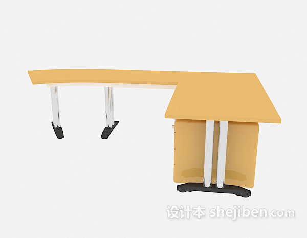 简约公司办公桌3d模型下载