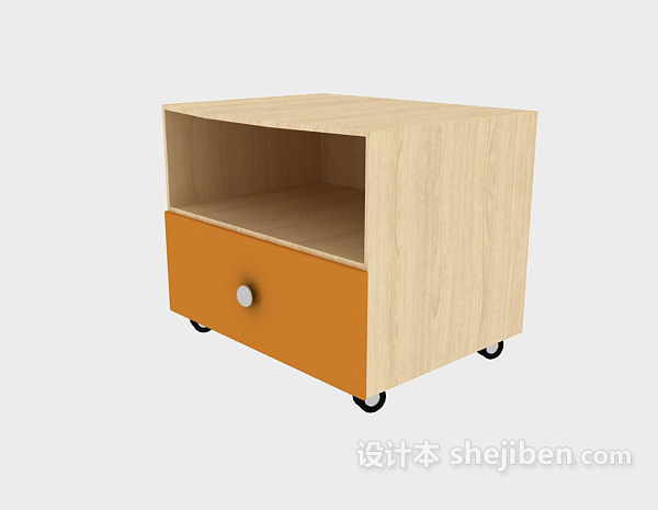 简约床头柜3d模型下载