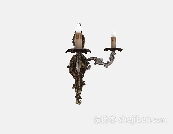 古典烛台壁灯3d模型下载