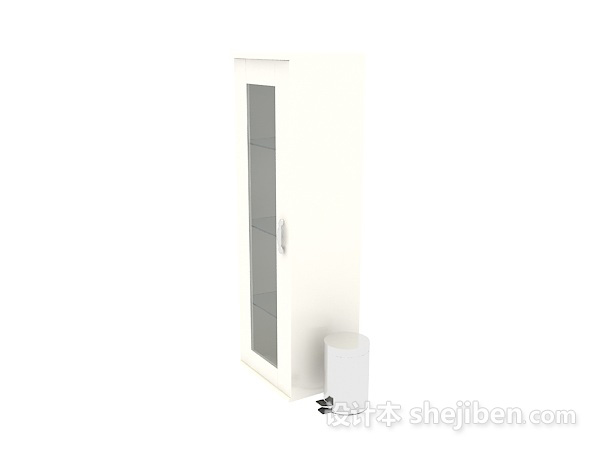 现代浅色展示柜3d模型下载