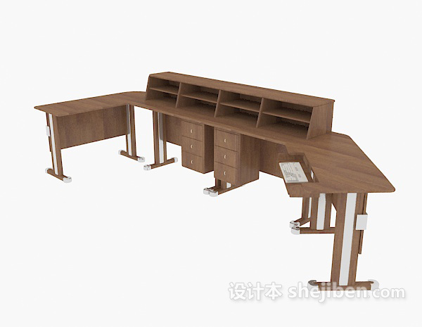 组合办公接待桌3d模型下载
