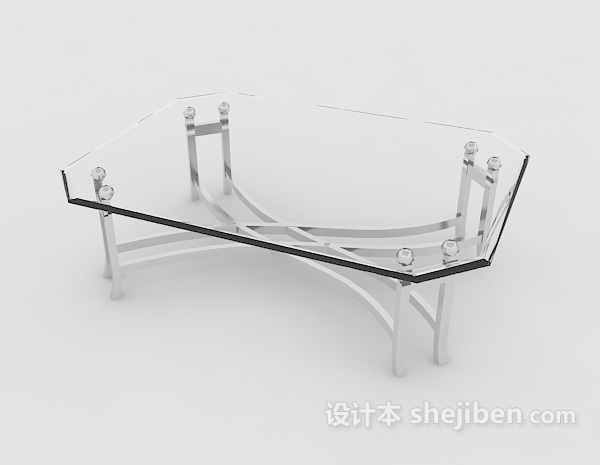 现代风格透明茶几3d模型下载