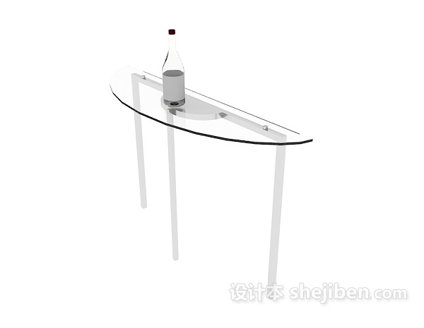 现代风格玻璃边桌3d模型下载