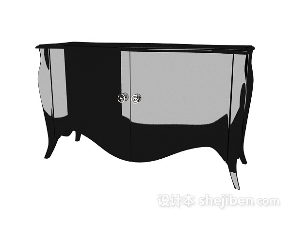 欧式储物柜、边柜3d模型下载