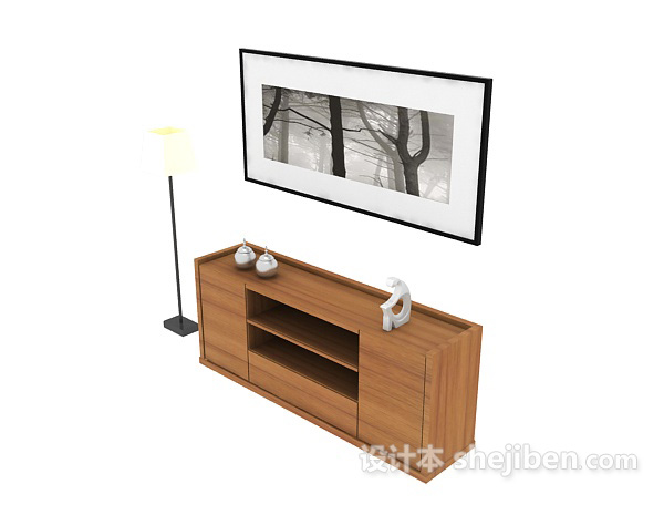 现代简约装饰厅柜3d模型下载
