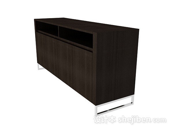 现代深色边柜3d模型下载