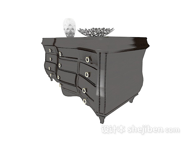 欧式特色个性边柜3d模型下载