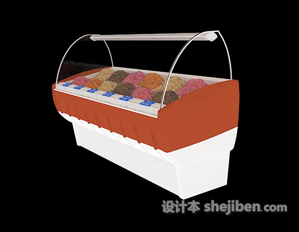 超市熟食冰柜3d模型下载