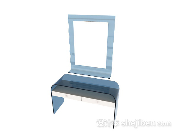 简约梳妆镜3d模型下载