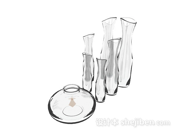 家居玻璃瓶3d模型下载