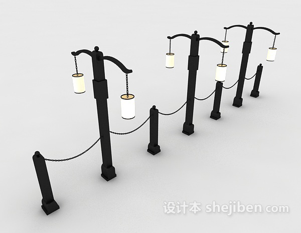 欧式风格路灯3d模型下载