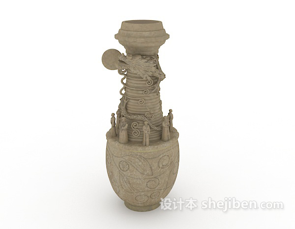 古代雕塑品3d模型下载