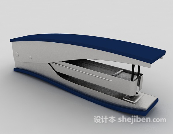蓝色订书机3d模型下载