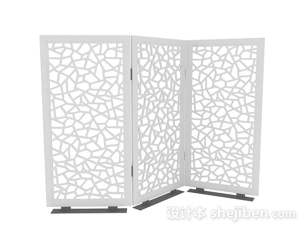 现代简约屏风3d模型下载