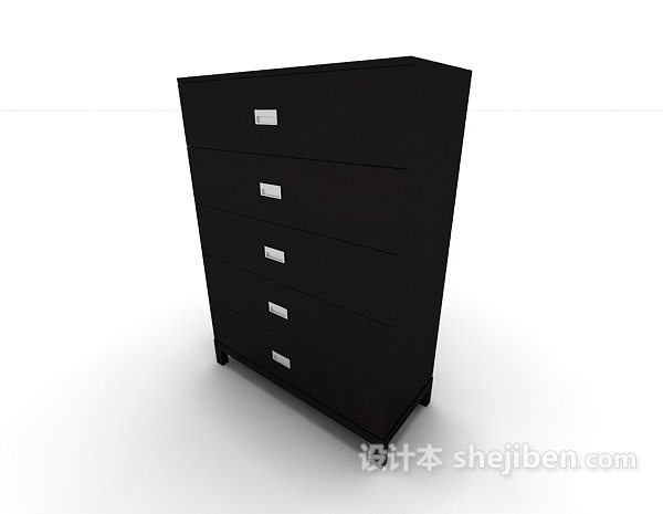 现代风格实木抽屉柜3d模型下载