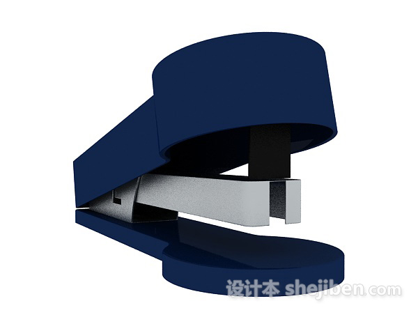 蓝色金属订书机3d模型下载