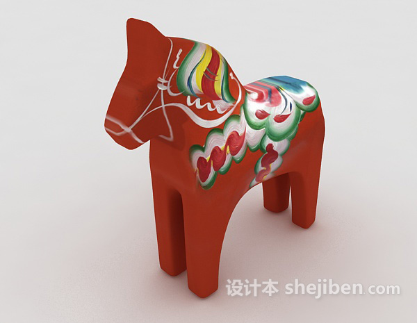 精致木马玩具3d模型下载