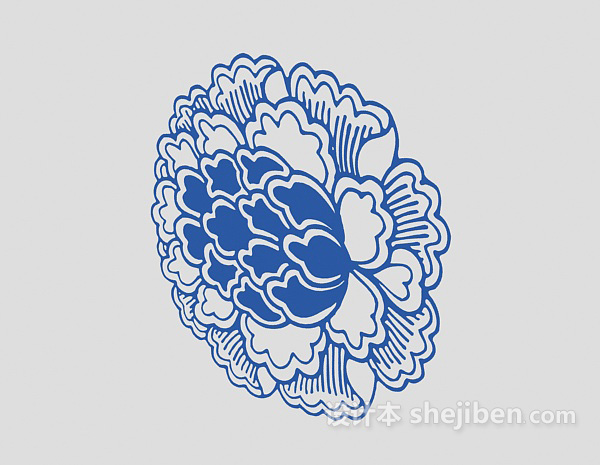 蓝色墙绘画3d模型下载
