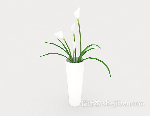 盆栽简约摆设品3d模型下载