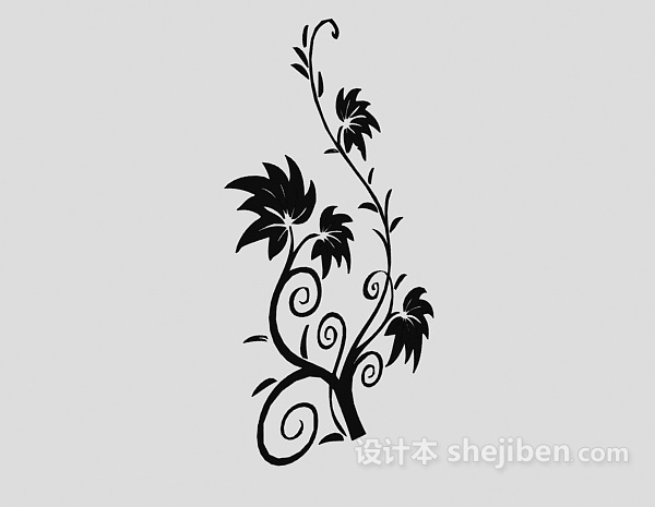 黑色墙绘画3d模型下载
