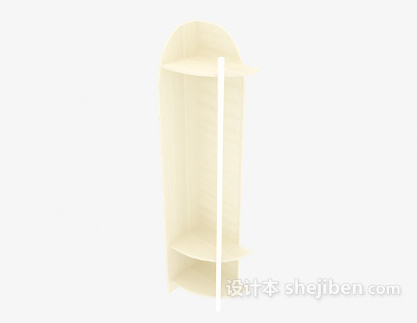 实木清新展示柜3d模型下载