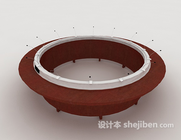 红木会议桌3d模型下载