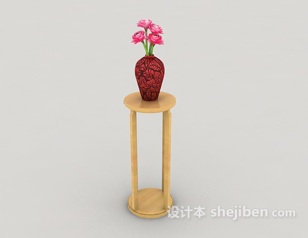 现代盆栽摆设架3d模型下载