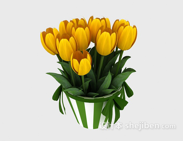 室内插花植物3d模型下载