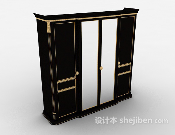 简欧风格衣柜3d模型下载