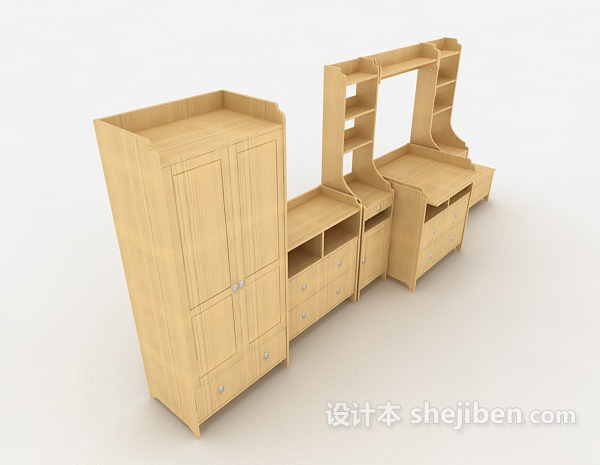 整体衣柜、梳妆台3d模型下载