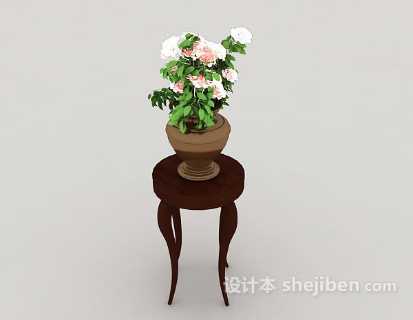 欧式棕色摆设架3d模型下载