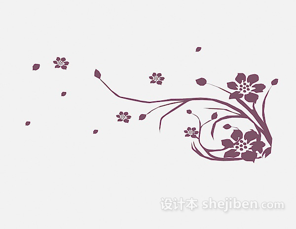 红色花纹墙饰3d模型下载
