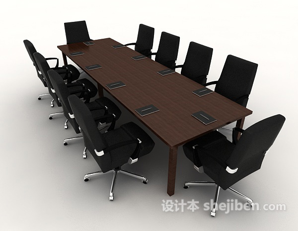 公司简约会议桌3d模型下载