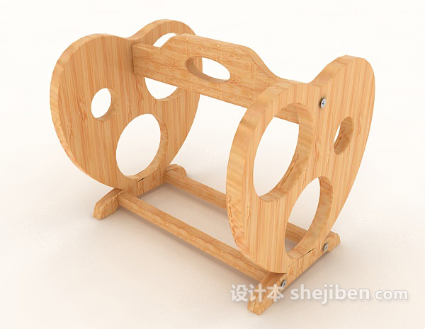实木酒架3d模型下载