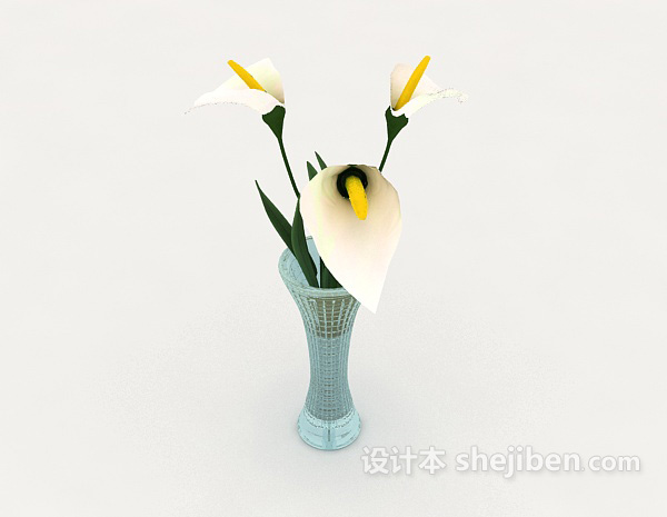 室内花束摆设3d模型下载