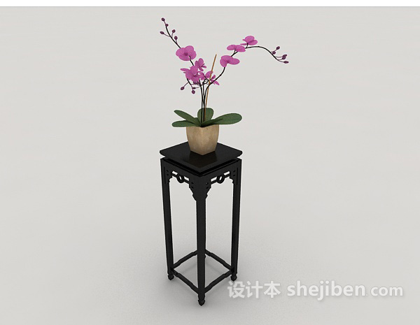 家居盆栽摆设架3d模型下载