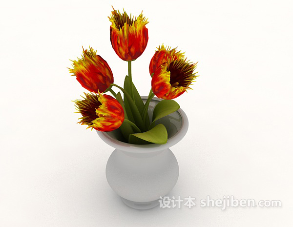 家居摆设花束3d模型下载