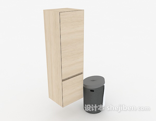实木普通衣柜3d模型下载