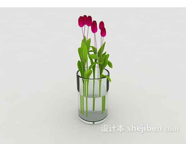 鲜花盆栽摆设品3d模型下载