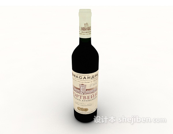 欧式红酒3d模型下载