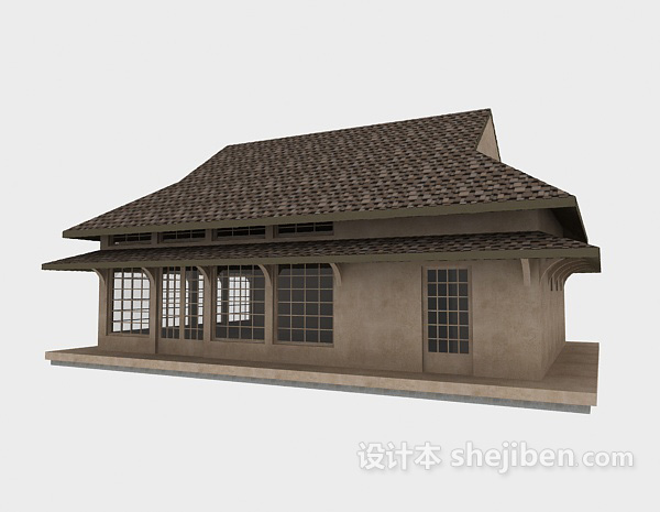 简约户外建筑3d模型下载