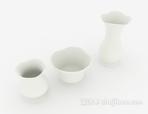 白色家居瓷器3d模型下载