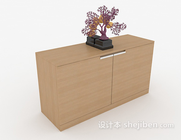 现代家庭实木家居边柜3d模型下载