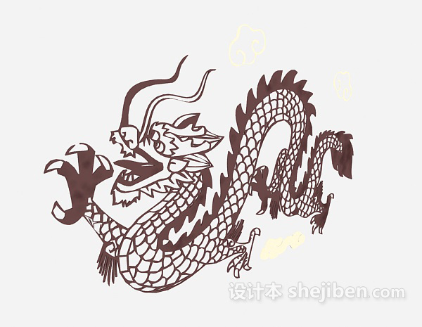 飞龙图案墙绘3d模型下载