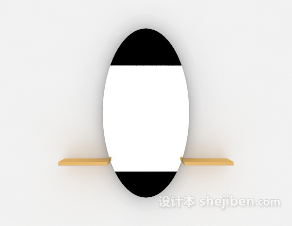 椭圆型镜面3d模型下载