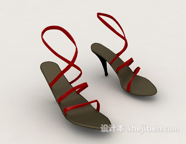 女士简约高跟鞋3d模型下载